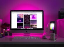turned-onsilver iMac