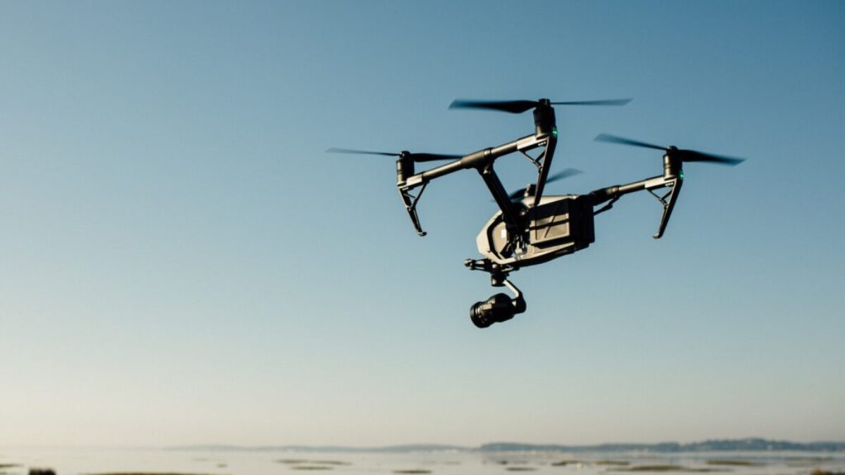 drone near beach photography