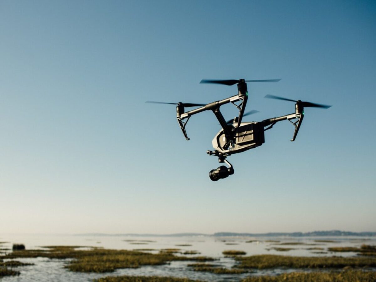 drone near beach photography