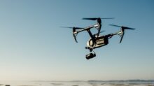 drone near beach photography