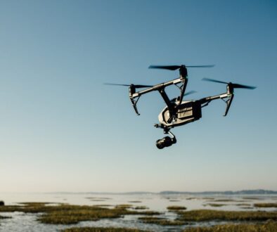 drone near beach photography