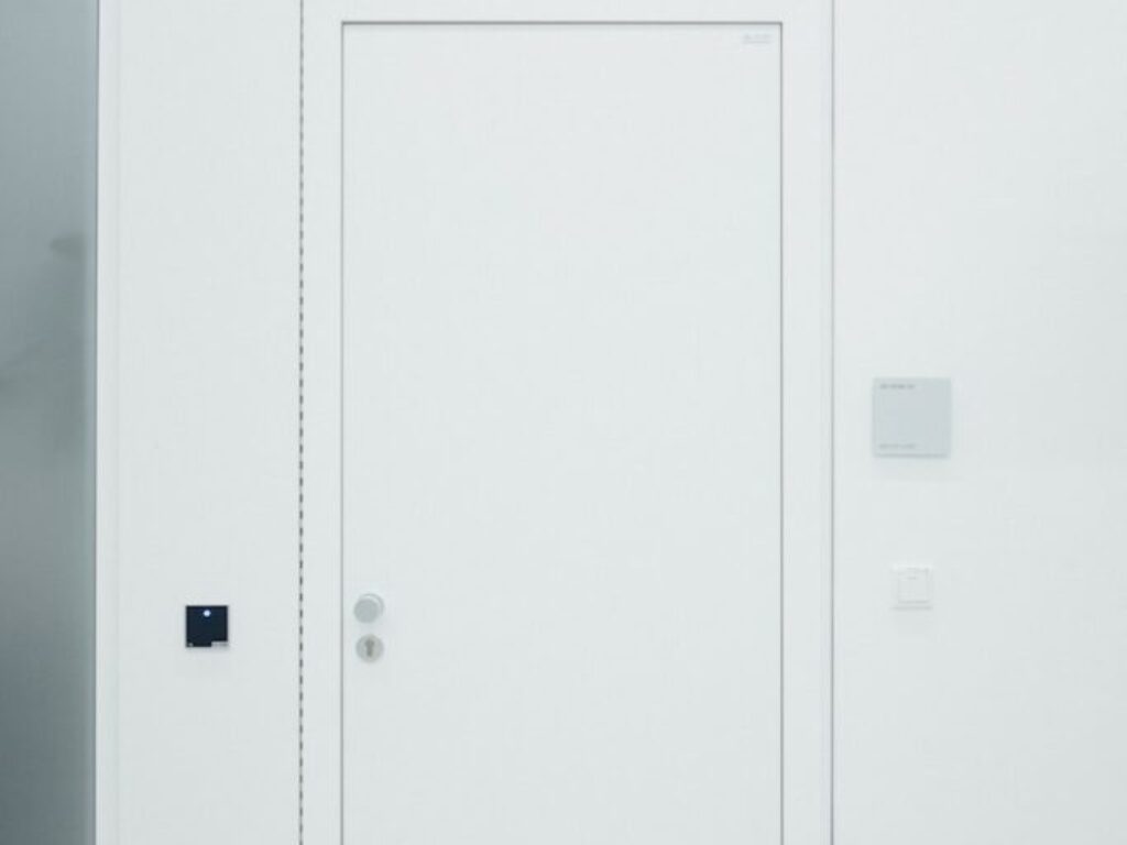 closed white door