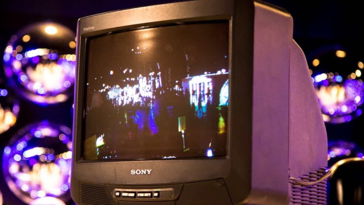 close-up photo of Sony CRT television