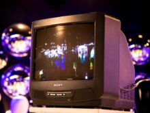 close-up photo of Sony CRT television