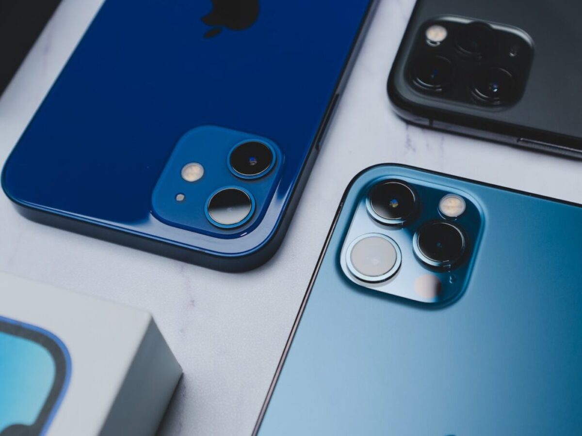 blue iphone 5 c beside white box