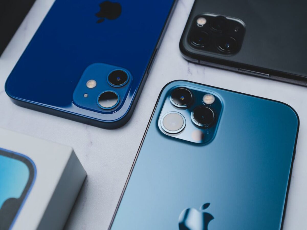 blue iphone 5 c beside white box