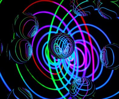 green and yellow spiral illustration