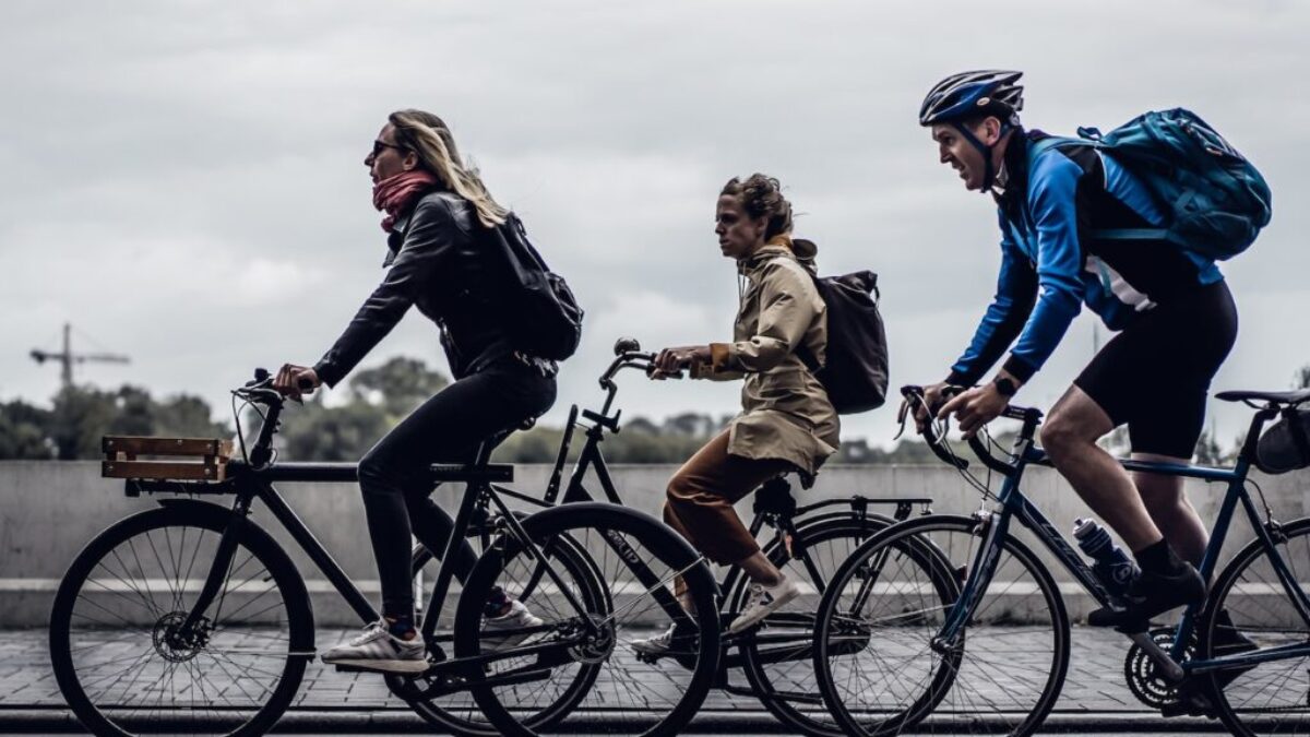 people riding bike