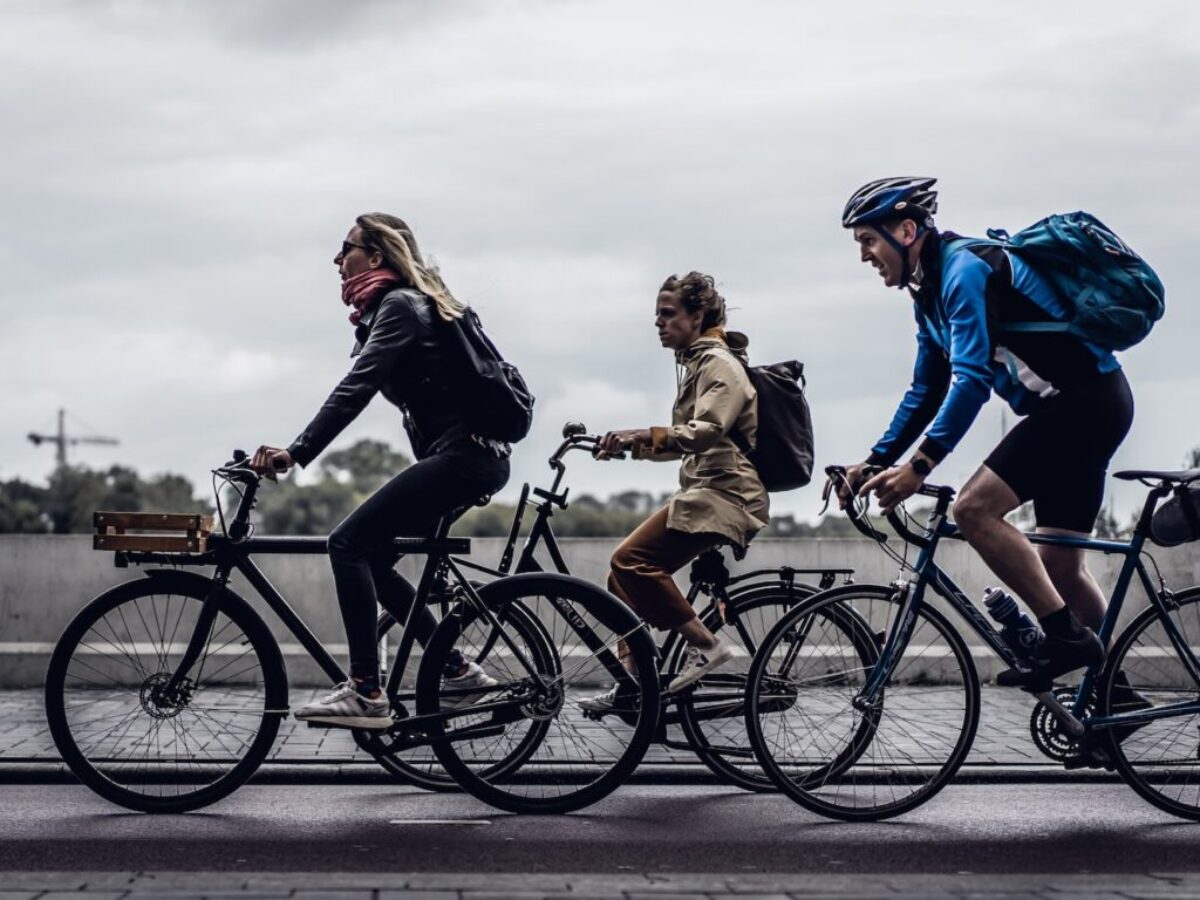 people riding bike