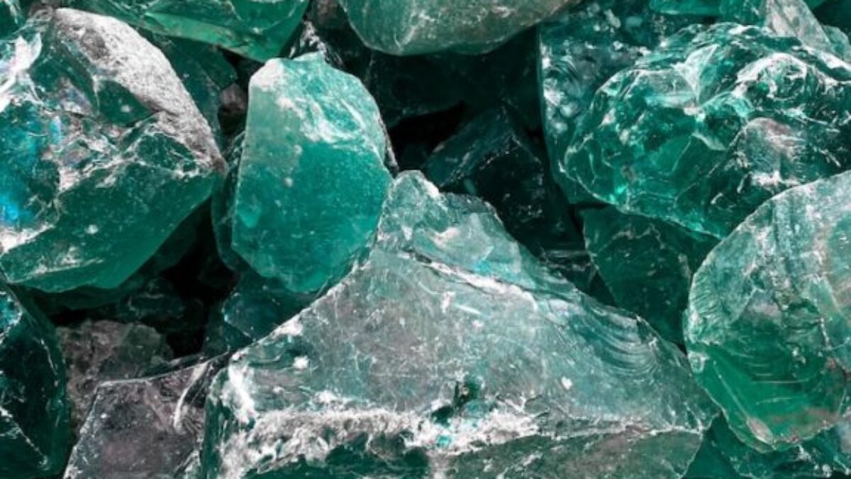 green and gray stone fragment