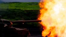 battle tank blowing fire