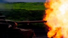 battle tank blowing fire