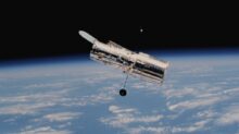 Hubble Space Telescope above earth's atmosphere