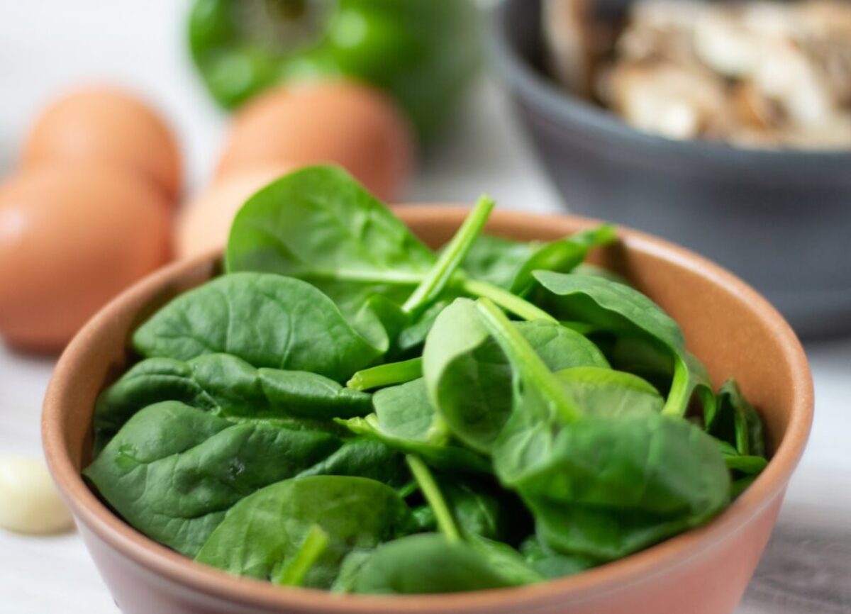 green vegetable on white ceramic bowl