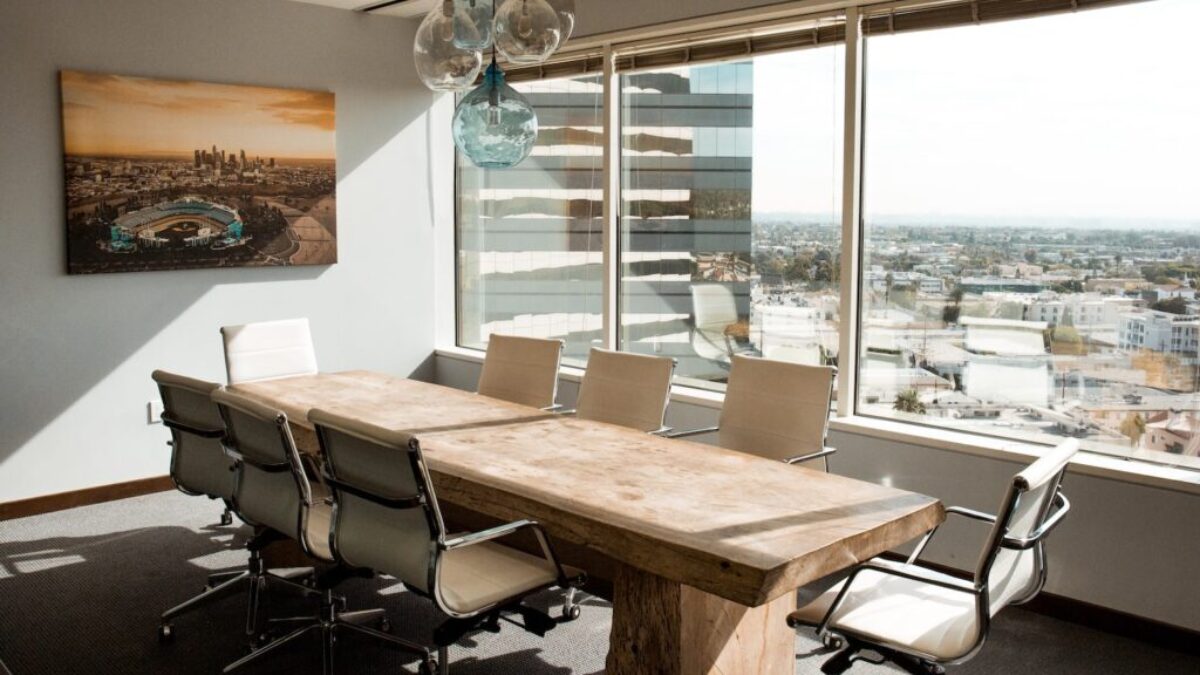 beige wooden conference table