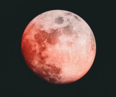 red and white moon illustration