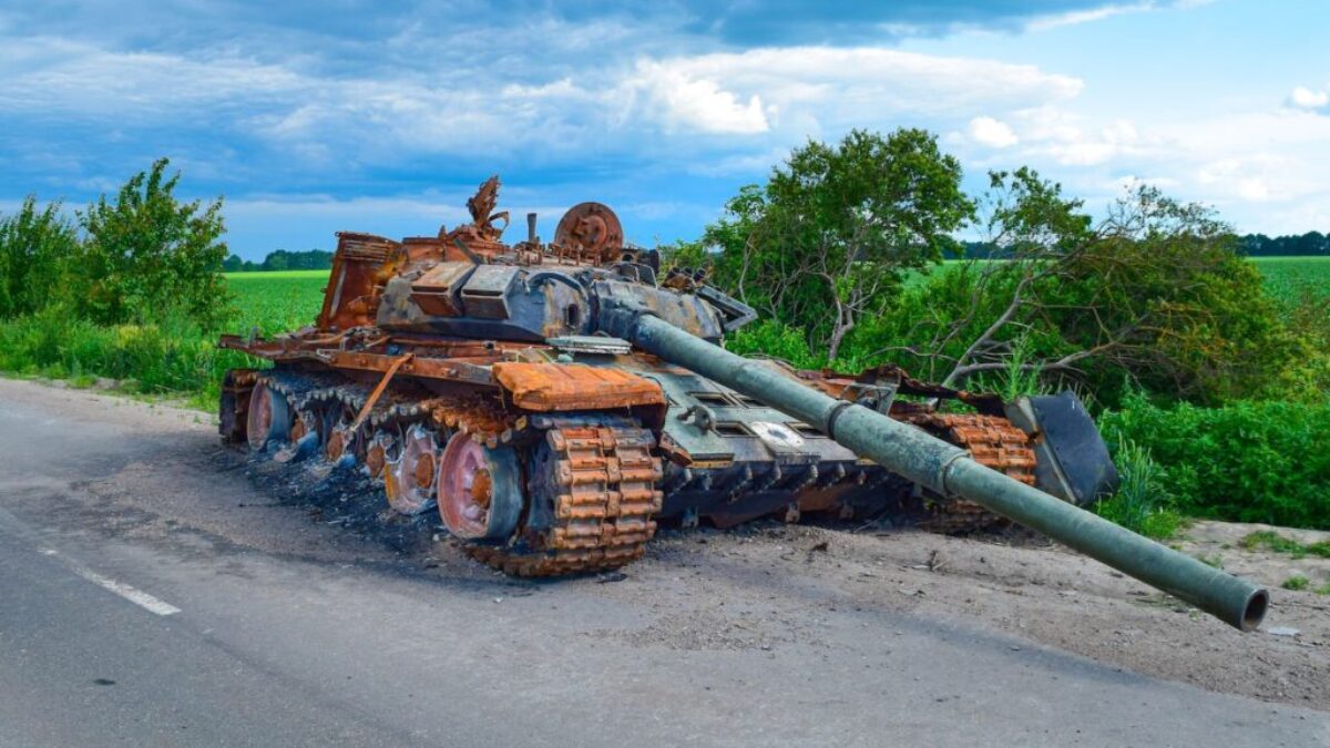 a tank on the side of the road