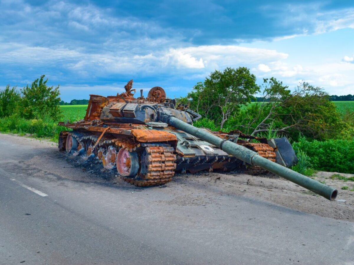 a tank on the side of the road