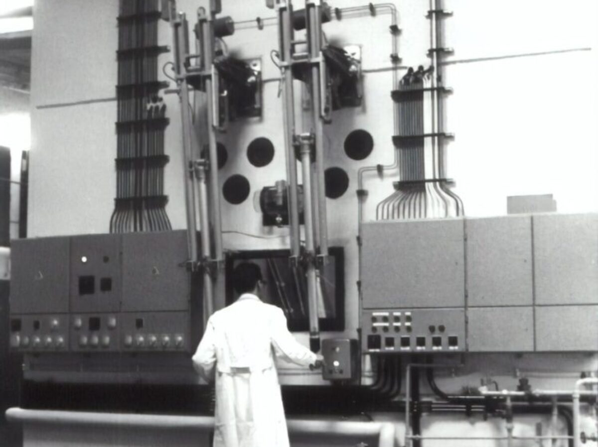 grayscale photography of laboratory