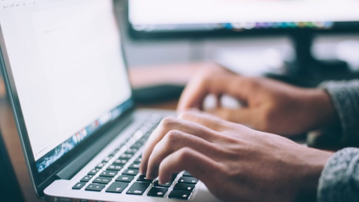 person using MacBook Pro