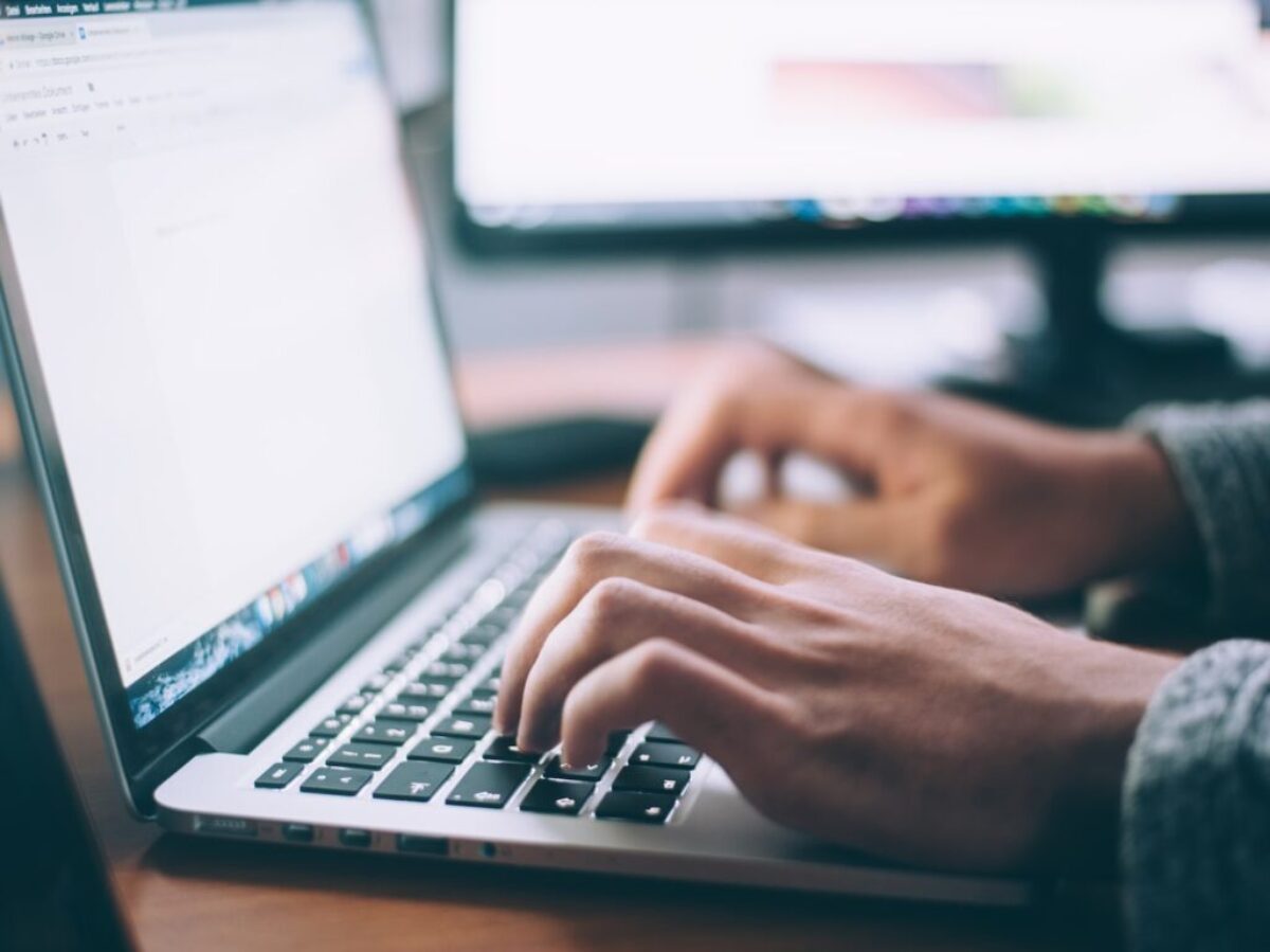 person using MacBook Pro