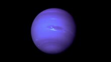 Neptune on a black background