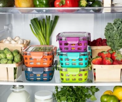 green and pink plastic container