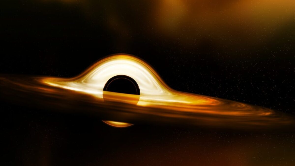 an image of a black hole in the sky