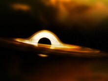 an image of a black hole in the sky