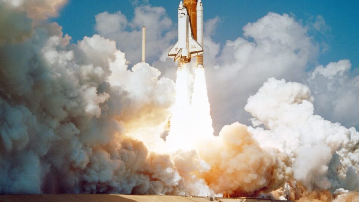 Space Shuttle Challenger launches from Kennedy Space Center