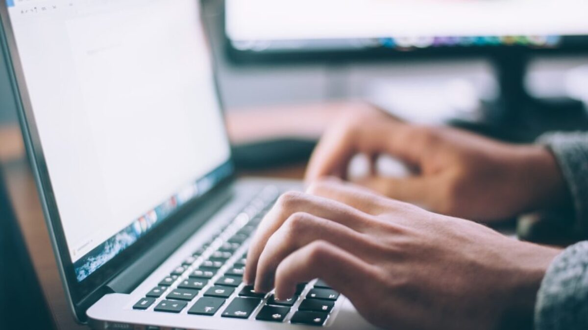 person using MacBook Pro