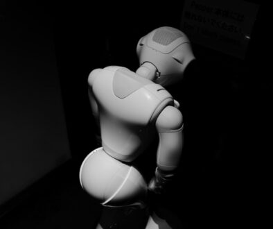 low-light photo of robot