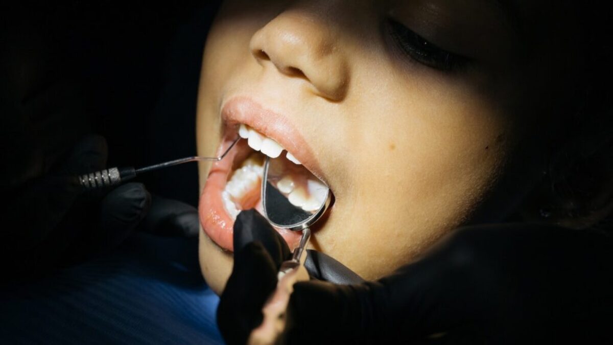 Close-Up Shot of a Kid Having Dental Checkup