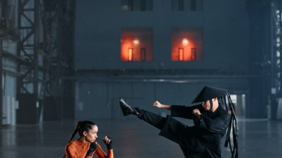 A Man and a Woman Doing Martial Arts