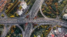aerial photography of concrete roads
