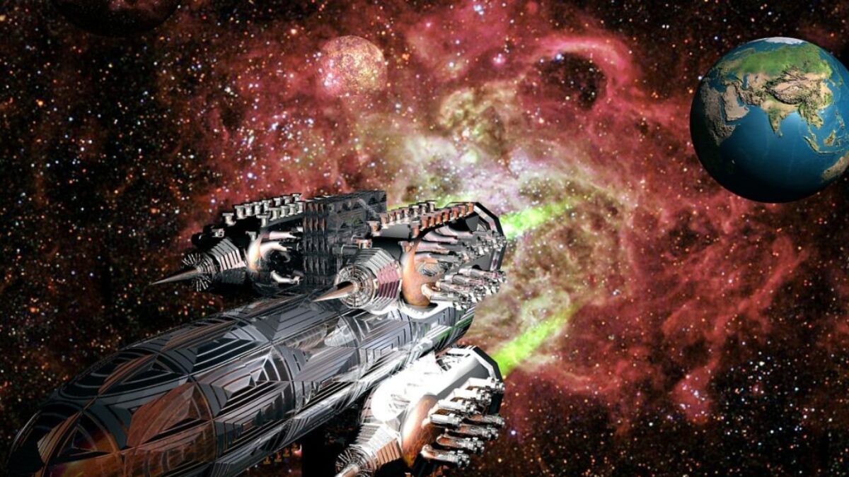space ship, space, planets