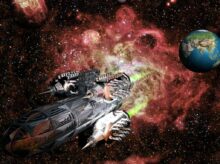 space ship, space, planets