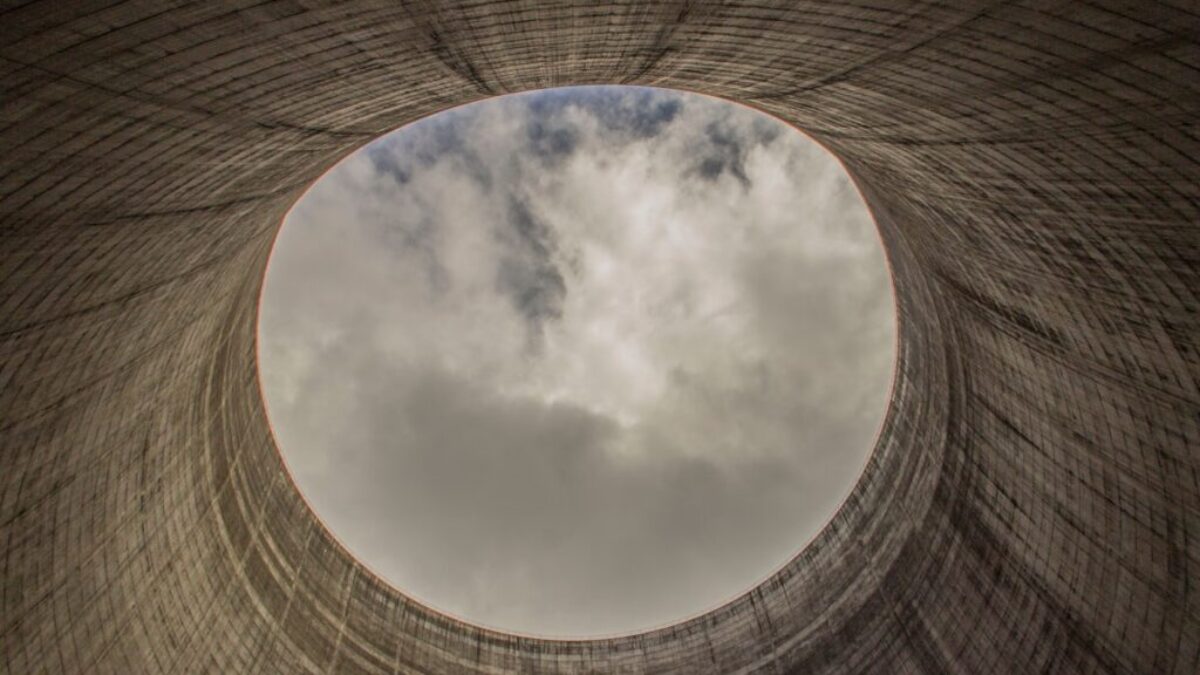 worm's eye view of cave hole
