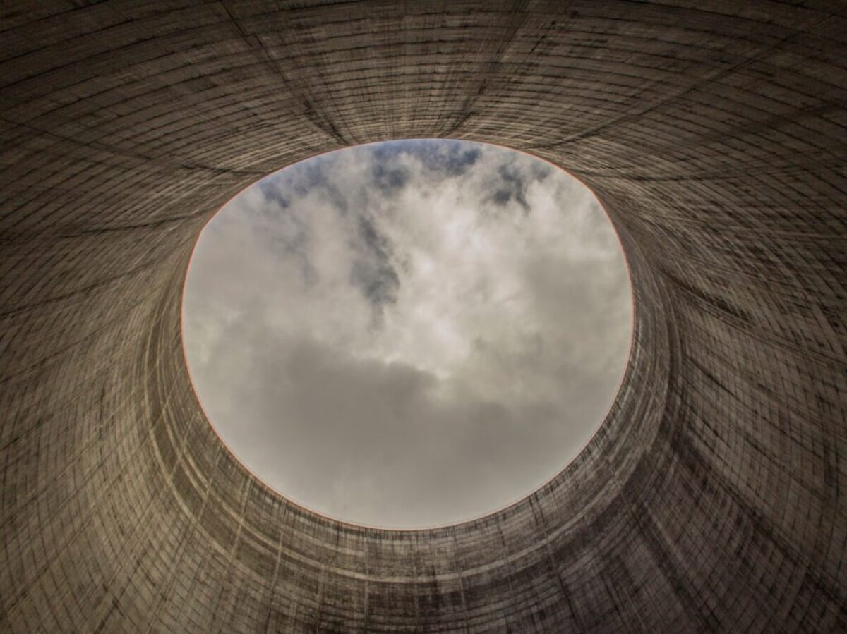 worm's eye view of cave hole