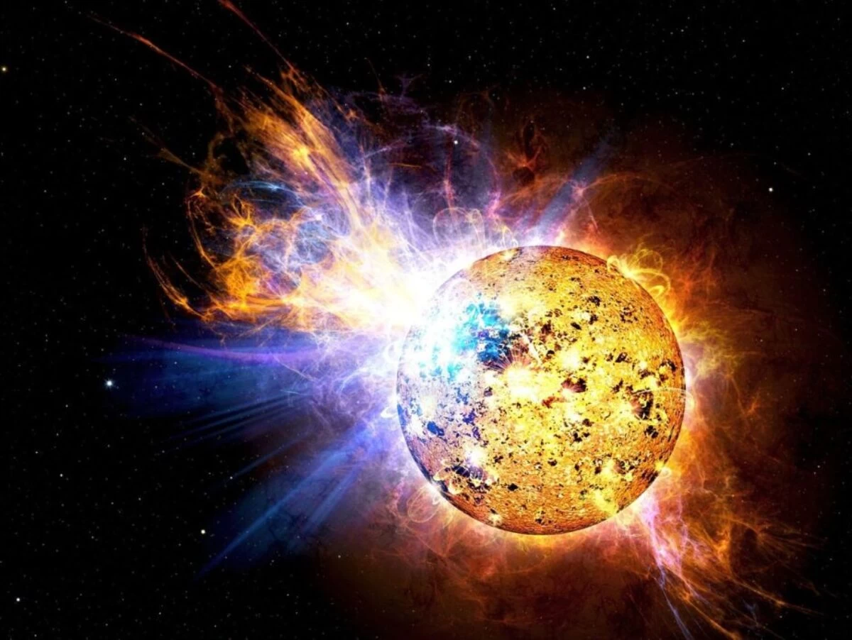 solar flare, flare, explosion