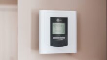 white and gray thermostat at 19 5