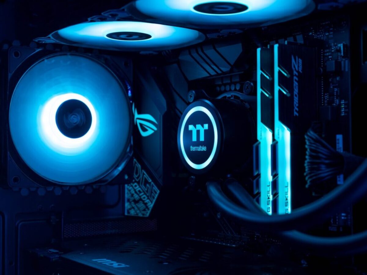 black and blue audio mixer