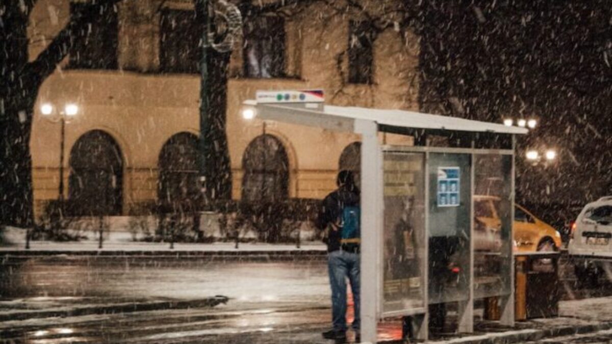 A Person Standing at the Bus Stop