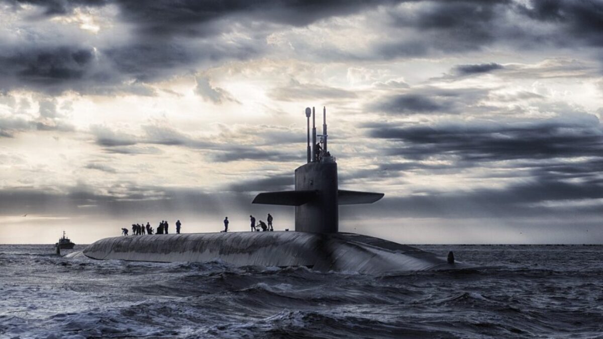 submarine, sea, silhouette