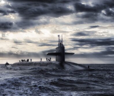 submarine, sea, silhouette