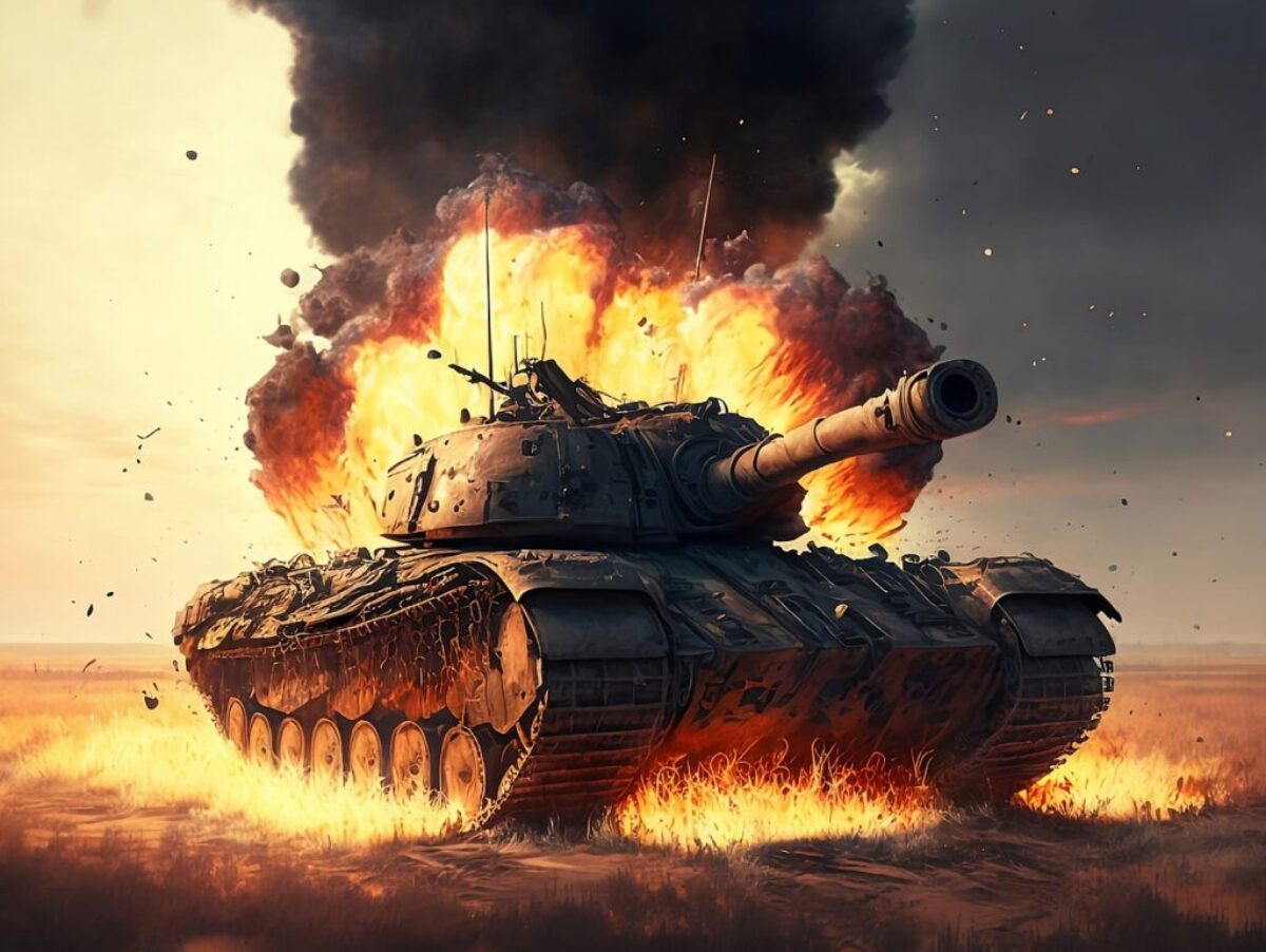 tank, explosion, fire
