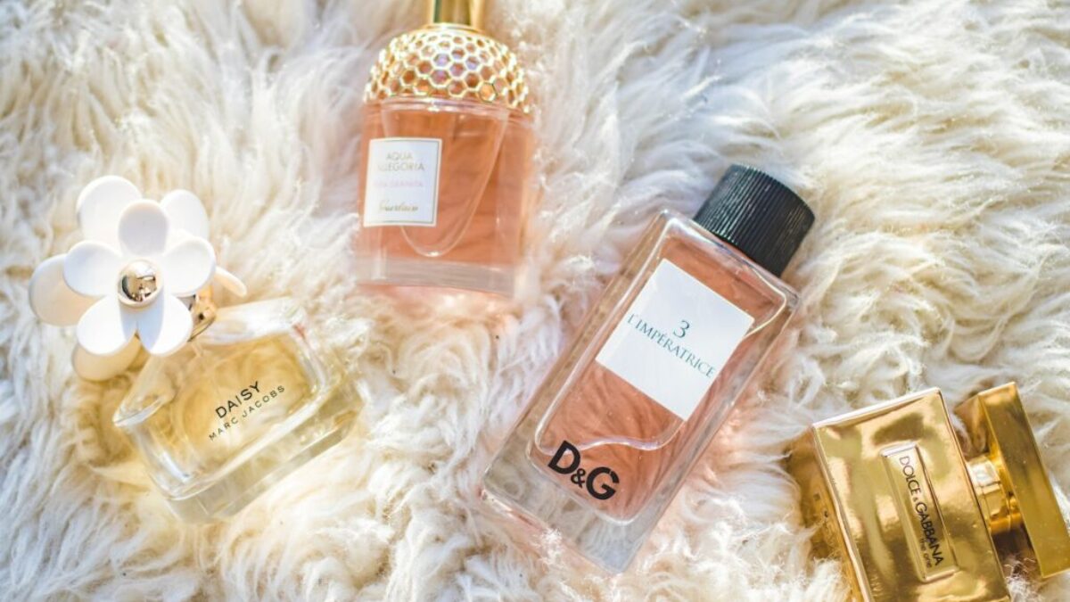 Four Assorted Perfume Glass Bottles