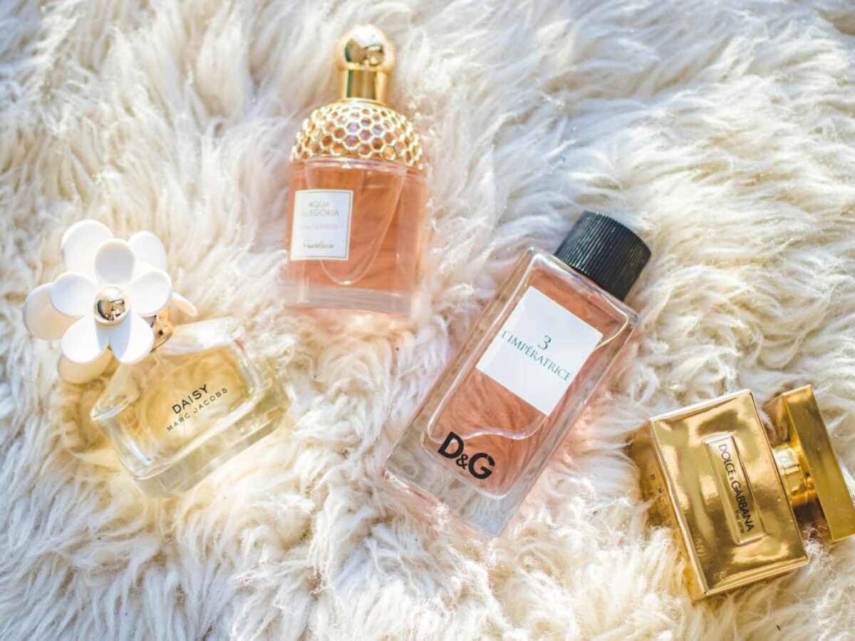 Four Assorted Perfume Glass Bottles