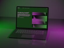 a laptop computer sitting on top of a table
