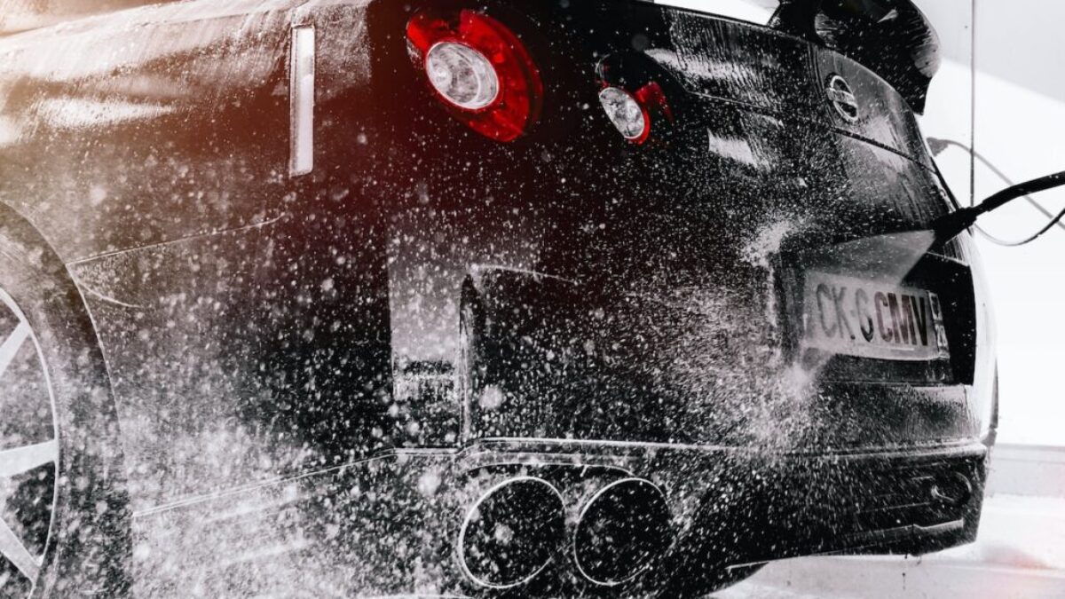grayscale photo of black car